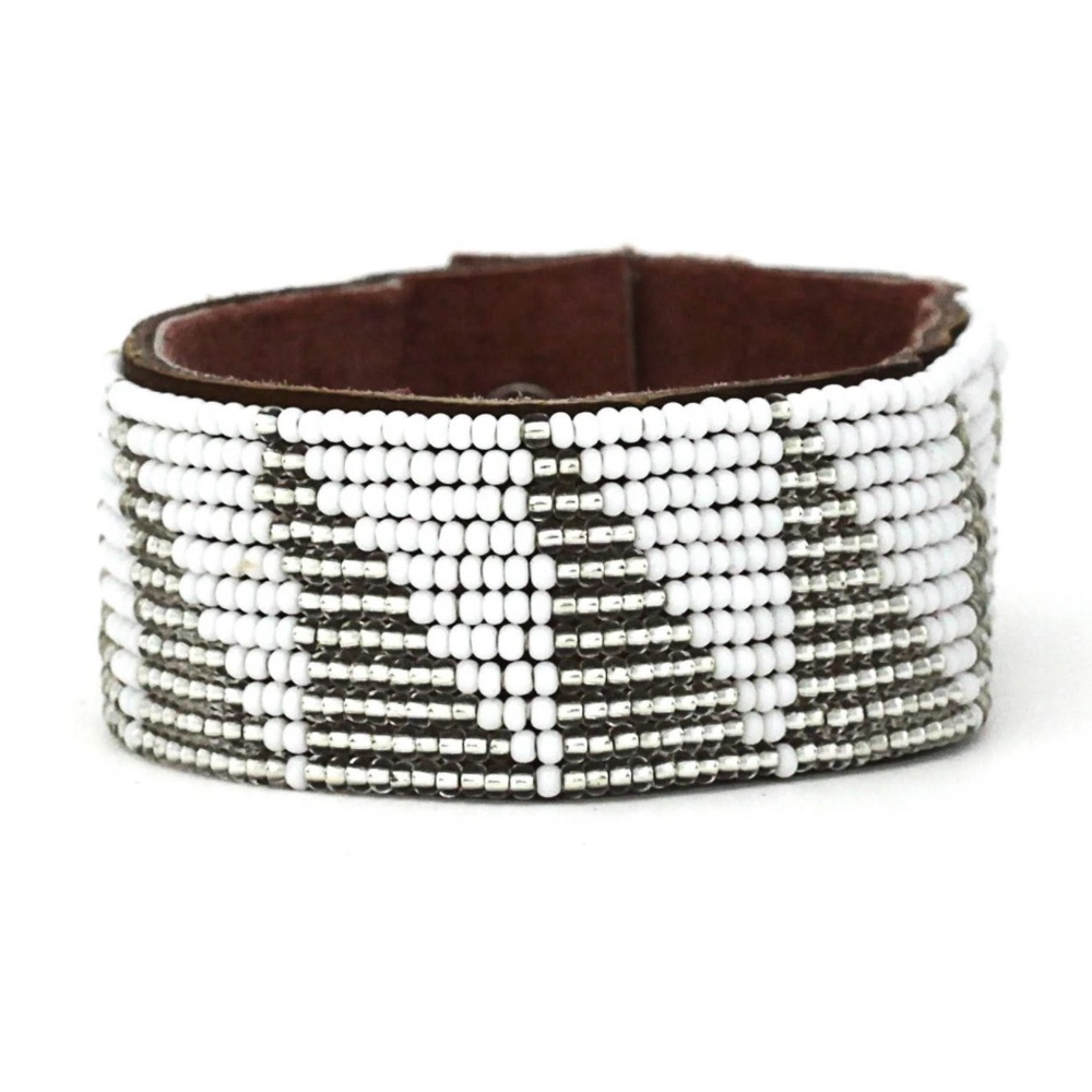 Silver Tri Leather Cuff